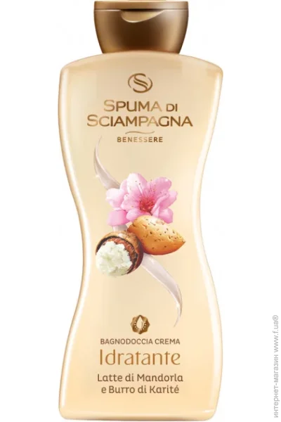 Гель для душу Spuma Di Sciampagna Гель з мигдальним молоком і маслом каріте 650 мл Гель для душу Spuma Di Sciampagna Гель з мигдальним молоком і маслом каріте 650 мл