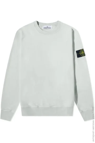  Stone Island Brushed Cotton Crew Neck Sweat - Pearly Grey (771563020-V0061-S)