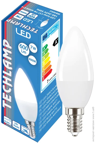   Techlamp   7  C37  E14 220  4000 