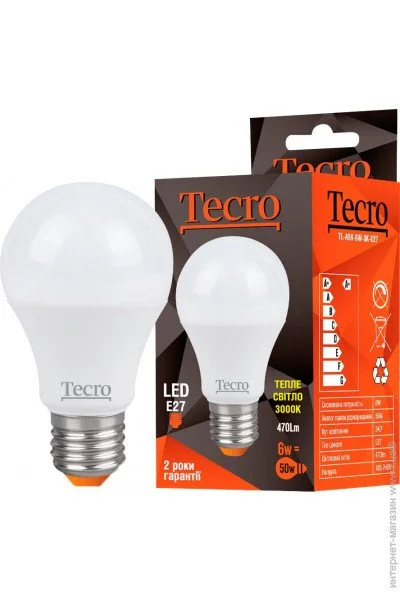   Tecro TL-A60-6W-3K-E27