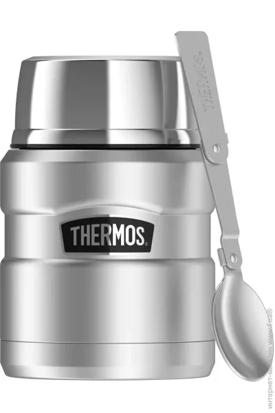 Термос для їжі Термоконтейнер для живлення Thermos 470 з ложкою Silver (15540191) Термос для їжі Термоконтейнер для живлення Thermos 470 з ложкою Silver (15540191)