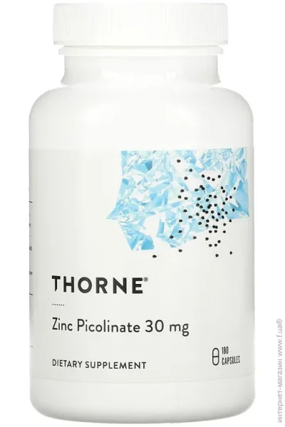 ̳ Thorne Research ϳ  Zinc Picolinate 30 mg 180 caps (1086-2023-10-3064)