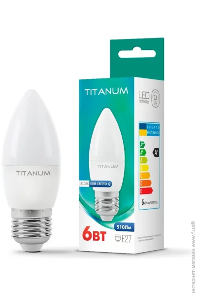   LED  TITANUM C37 6W E27 4100K (24998)