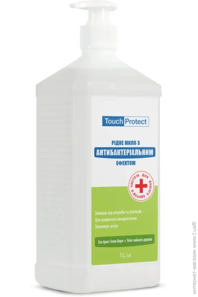 Touch Protect Антибактеріальне рідке мило Алое віра-Чайне дерево 1000 мл Touch Protect Антибактеріальне рідке мило Алое віра-Чайне дерево 1000 мл