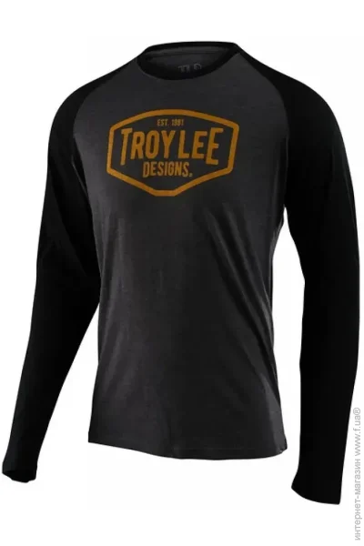Troy Lee Designs  TLD Motor Oil L/S Raglan Charcoal/Black M (1106-768811013)