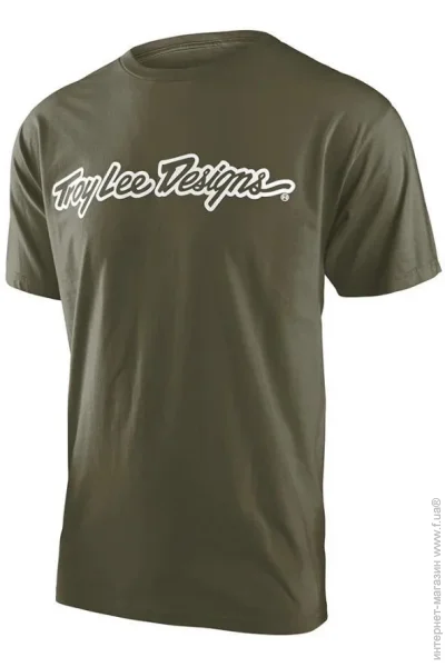 Troy Lee Designs  TLD Short Sleeve Tee Signature M Olive Green (1106-701917023)