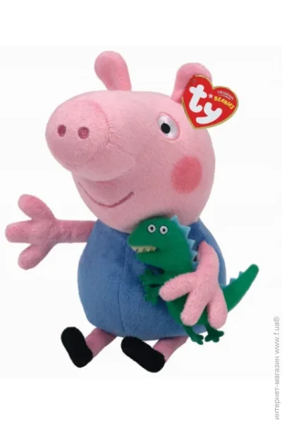 М'яка іграшка TY М'яка іграшка Peppa Pig Джордж рожевий із синім 46130 М'яка іграшка TY М'яка іграшка Peppa Pig Джордж рожевий із синім 46130