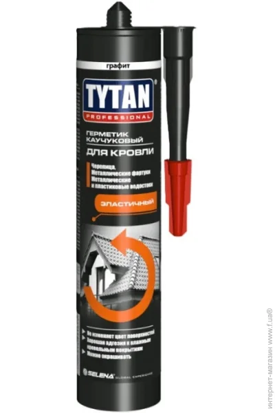 Tytan Герметик каучуковый для кровли графитовый 280 мл Tytan Герметик каучуковый для кровли графитовый 280 мл