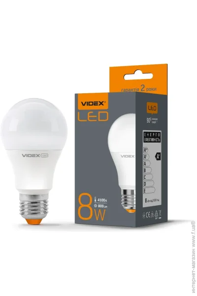   LED  VIDEX A60e 8W E27 4100K 220V (23806)