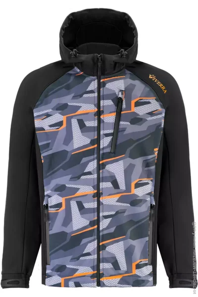 Viverra  Softshell Infinity Hoody Black Camo Orange L (-2239059)