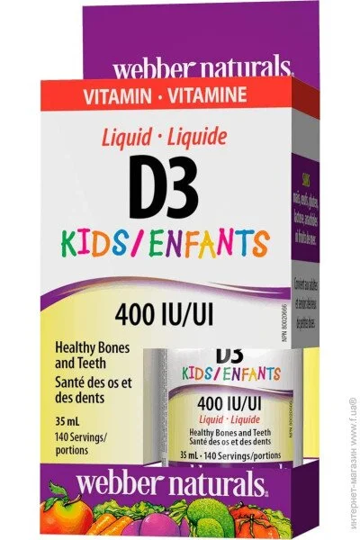 Webber Naturals  Vitamin D3 400 IU Kids 25  (4384303471)