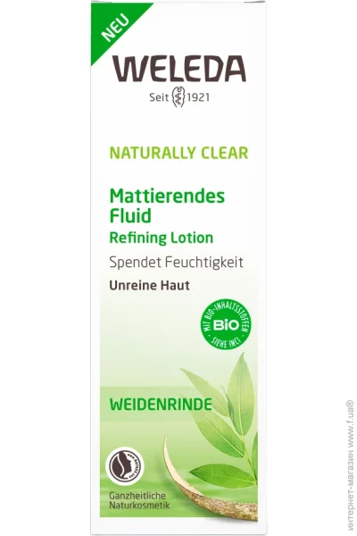 Weleda Флюид дневной Naturally Clear матирующий для комбинированной и жирной кожи 30 мл Weleda Флюид дневной Naturally Clear матирующий для комбинированной и жирной кожи 30 мл
