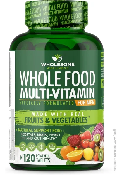  Wholesome Wellness     Whole Food Multivitamin for Men 120 
