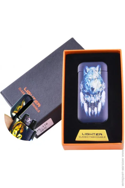 YKX Электроимпульсная зажигалка в подарочной коробке Wolf (№HL-116-4) YKX Электроимпульсная зажигалка в подарочной коробке Wolf (№HL-116-4)