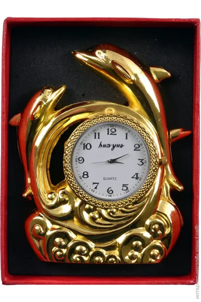 YKX Зажигалка подарочная с часами Дельфины Золото (4373) YKX Зажигалка подарочная с часами Дельфины Золото (4373)