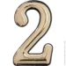 Цифра 2 пластик золотий 50 мм Цифра 2 пластик золотий 50 мм