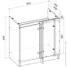 Грейд Тумба нижняя угловая под мойку МС Снежана 80х82х50 см белый/дуб сонома Грейд Тумба нижняя угловая под мойку МС Снежана 80х82х50 см белый/дуб сонома