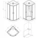  AM.PM W94C-401-090BT X-Joy 90x90x210, 1/4 Round  