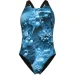 Arena     BLUE FLOWERS SWIMSUIT V BACK ,   38 009027-850 38
