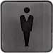 Arino Табличка WC Man нержавіюча сталь чорна з сірим 97 мм 67742 Arino Табличка WC Man нержавіюча сталь чорна з сірим 97 мм 67742