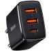   Baseus Compact Quick Charger 2xUSB U+C 30W Black (CCXJ-E01)
