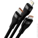 Baseus  Flash Series 3-in-1 Cable USB to MicroUSB+ Lightning+ Type-C 66W 1.2m CASS040001 Black (2398276646)