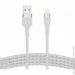  Belkin USB-A to Lightning Braided Silicone 1m White (CAA010BT1MWH)