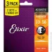       Elixir 3 Pack 16546 Nanoweb Phosphor Bronze Medium Acoustic Guitar Strings