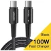 Essager  Sunset 100W USB charging&data cable Type-C to Type-C 2m Black (EXCTT1-CGA01)