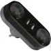Euroelectric    2 .  EE-2/2USB-16A(black)