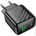   Hoco  110-240V CS25A USB-C+ USB, 20W, Black, Blister