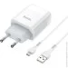 Hoco    1USB C72A 2.1A White +  USB Cable MicroUSB (1460316583)