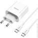 Hoco   C80A 1USB + Type-C QC3.0 3.1A White + Cable Type-C to Type-C (1460316594)