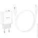      HOCO C105A Stage dual port PD20W+ QC3.0 charger set (C to iP)(EU) White (6931474782939)