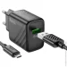    HOCO CS21A Rich single port QC3.0 charger set(Micro)(EU) Black (6942007609890)