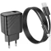    HOCO CS21A Rich single port QC3.0 charger set(Micro)(EU) Black (6942007609890)