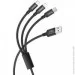  Hoco X14 3-in-1 USB-C+ microUSB+ Lightning USB 2A 1m Black (6931474719157)