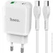 Hoco    N5 1USB +  Type-C PD20W+ QC 3A White +  Cable Type-C to Lightning (1460316652)