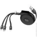 Hoco  U50 Pisces Cable USB to microUSB / Lightning / TypeC 2A 1m Black Black (1818808600)