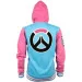  () Jinx Overwatch Zip Up Hoodie-D.Va Varsity Blue/Pink, M (JINX-9349M)