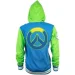  () Jinx Overwatch Zip Up Hoodie-Lucio Varsity Blue/Green, L (JINX-9350L)