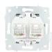 Розетка Lezard Механизм розетки компьютерная двойная 2 Vesna IP20 серый 742-3588-141 Розетка Lezard Механизм розетки компьютерная двойная 2 Vesna IP20 серый 742-3588-141