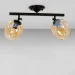 Люстра потолочная лофт Light House LS-18142F-2 BK+ BR черная, плафон янтарный Люстра потолочная лофт Light House LS-18142F-2 BK+ BR черная, плафон янтарный