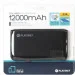  Platinet 12000mAh 5W 2.1A polymer USB + LCD Black (43799)