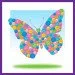Sequin Art Button. Butterfly (SA1528)