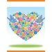 Sequin Art Button. Heart (SA1527)