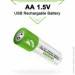  Smartoools    1600Mah 1.5V   Type-C Green