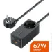   Toocki 67W Desktop Charger 2 x Type-C, 1  USB +  , 1.5 , Black