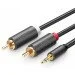  UGREEN AV102 3.5 mm to 2RCA Audio Cable, 1 m Gray 10772