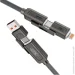  2  1 XO NB275 Zinc Alloy Silicone Type-C/USB-A to TYPE-C/Lightning - 4-in-1 - 60W - 1m (Gray) (NB275_4-in-1_Gray)